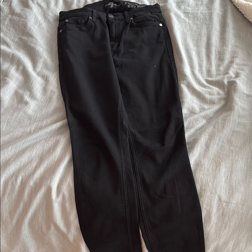 7 For All Mankind Women's Black Straight Leg Jeans